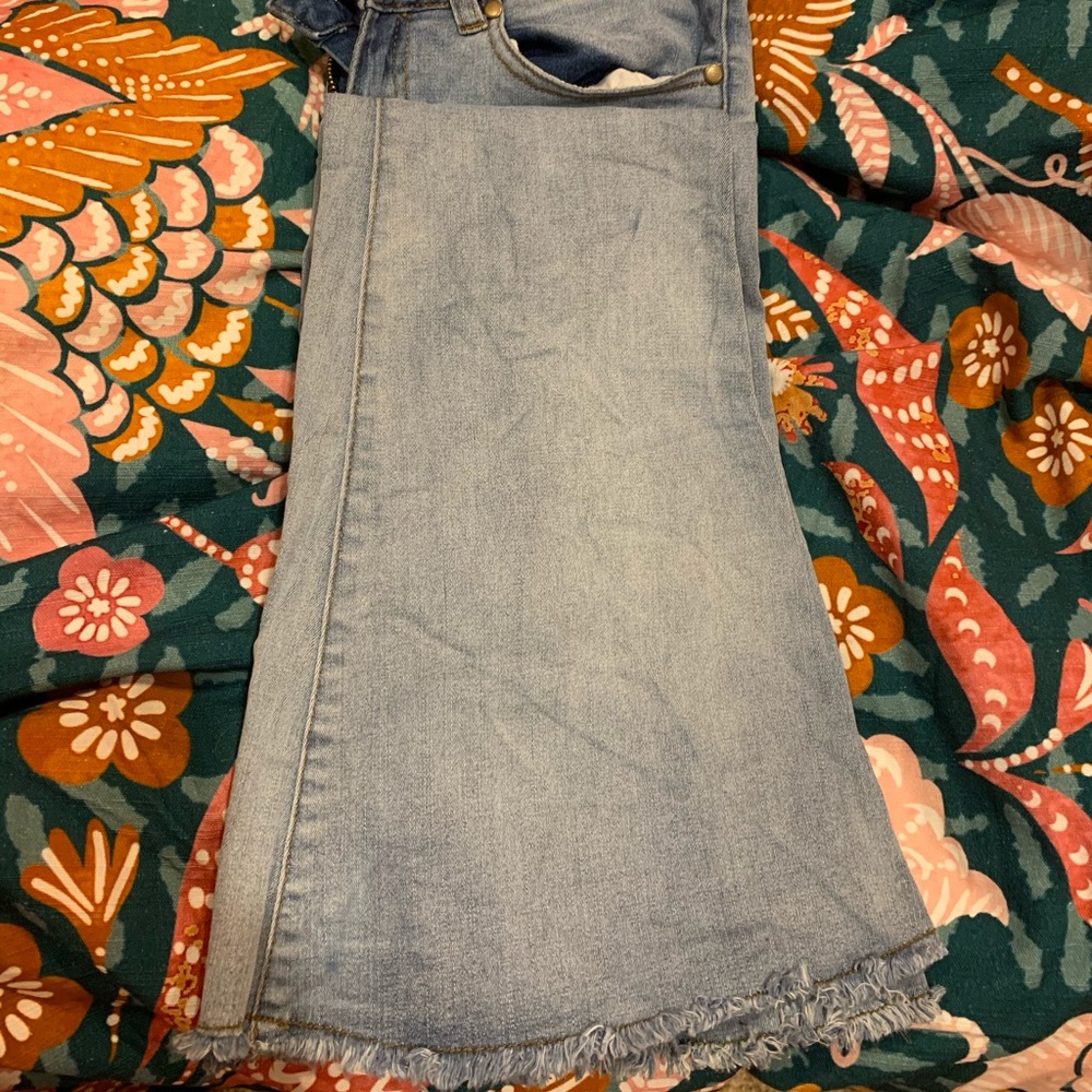 Bell bottom blue jeans